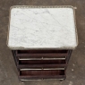 Antique French Directoire Mahogany End Table with Carrara Marble