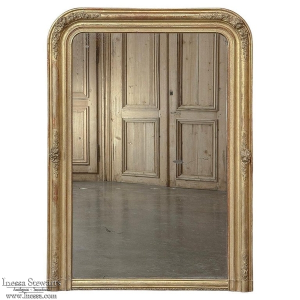 19th Century French Louis Philippe Gilded Mantel Mirror