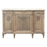 Antique French Louis XVI Marble Top Buffet in Stripped Walnut