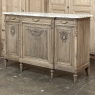 Antique French Louis XVI Marble Top Buffet in Stripped Walnut