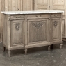 Antique French Louis XVI Marble Top Buffet in Stripped Walnut