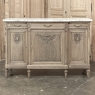 Antique French Louis XVI Marble Top Buffet in Stripped Walnut