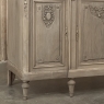 Antique French Louis XVI Marble Top Buffet in Stripped Walnut
