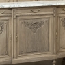 Antique French Louis XVI Marble Top Buffet in Stripped Walnut