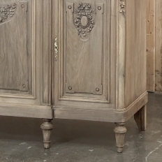 Antique French Louis XVI Marble Top Buffet in Stripped Walnut
