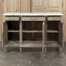 Antique French Louis XVI Marble Top Buffet in Stripped Walnut