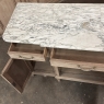 Antique French Louis XVI Marble Top Buffet in Stripped Walnut