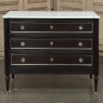 Antique French Louis XVI Mahogany Commode with Carrara Marble