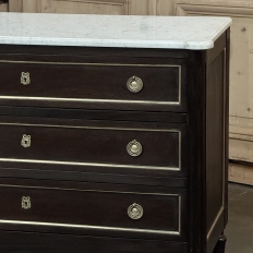 Antique French Louis XVI Mahogany Commode with Carrara Marble