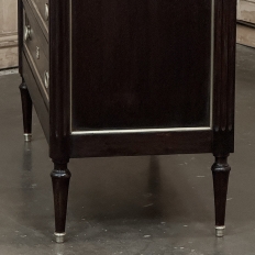 Antique French Louis XVI Mahogany Commode with Carrara Marble