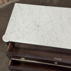 Antique French Louis XVI Mahogany Commode with Carrara Marble
