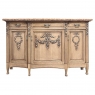 19th Century French Louis XVI Marble Top Buffet in Stripped Oak