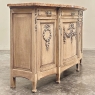 19th Century French Louis XVI Marble Top Buffet in Stripped Oak