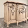 19th Century French Louis XVI Marble Top Buffet in Stripped Oak