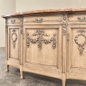 19th Century French Louis XVI Marble Top Buffet in Stripped Oak