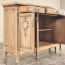 19th Century French Louis XVI Marble Top Buffet in Stripped Oak