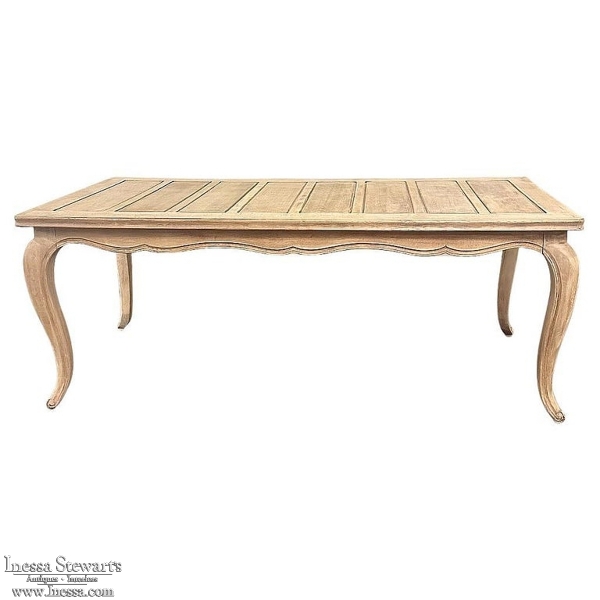 Antique Country French Stripped Fruitwood Dining Table