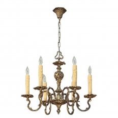 Antique French Louis XV Brass Chandelier