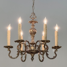Antique French Louis XV Brass Chandelier