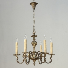 Antique French Louis XV Brass Chandelier