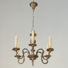 Antique French Louis XV Brass Chandelier