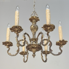 Antique French Louis XV Brass Chandelier