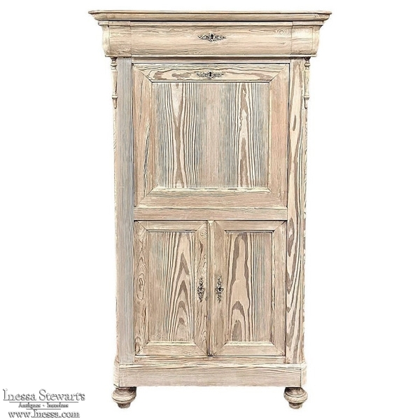 19th Century French Louis Philippe Period Stripped Pine Secretary