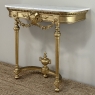 19th Century French Louis XVI Giltwood Console with Carrara Marble