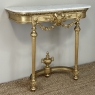 19th Century French Louis XVI Giltwood Console with Carrara Marble