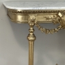 19th Century French Louis XVI Giltwood Console with Carrara Marble