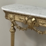 19th Century French Louis XVI Giltwood Console with Carrara Marble