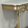 19th Century French Louis XVI Giltwood Console with Carrara Marble