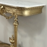 19th Century French Louis XVI Giltwood Console with Carrara Marble