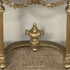 19th Century French Louis XVI Giltwood Console with Carrara Marble