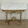 19th Century French Louis XVI Giltwood Console with Carrara Marble