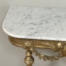 19th Century French Louis XVI Giltwood Console with Carrara Marble