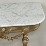 19th Century French Louis XVI Giltwood Console with Carrara Marble