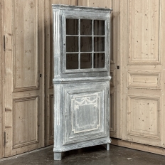 18th Century Swedish Neoclassical Painted Corner Vitrine ~ Curio Cabinet