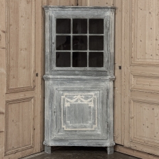 18th Century Swedish Neoclassical Painted Corner Vitrine ~ Curio Cabinet