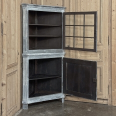 18th Century Swedish Neoclassical Painted Corner Vitrine ~ Curio Cabinet