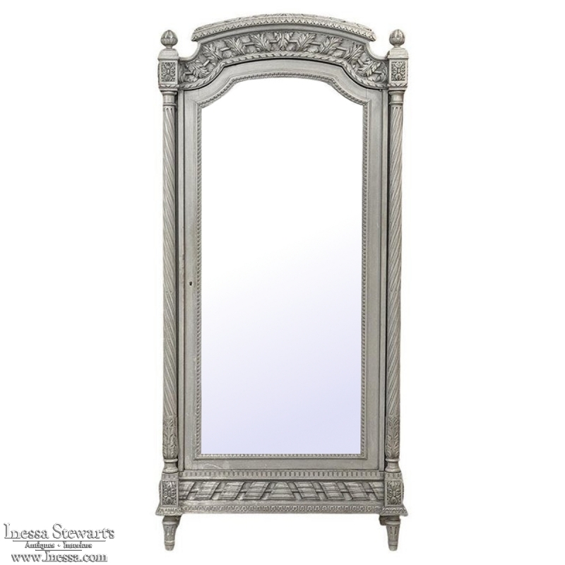 19th Century French Louis XVI Painted Armoire