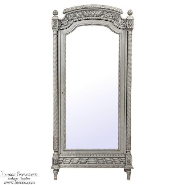 19th Century French Louis XVI Painted Armoire