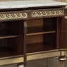 Grand Antique French Louis XVI Mahogany Marble Top Buffet a l'Etrusque