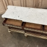 Grand Antique French Louis XVI Mahogany Marble Top Buffet a l'Etrusque