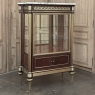 Antique French Louis XVI Mahogany Vitrine with Carrara Marble
