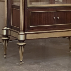 Antique French Louis XVI Mahogany Vitrine with Carrara Marble