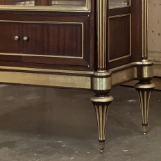 Antique French Louis XVI Mahogany Vitrine with Carrara Marble