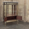 Antique French Louis XVI Mahogany Vitrine with Carrara Marble
