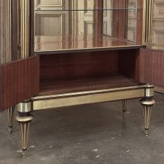 Antique French Louis XVI Mahogany Vitrine with Carrara Marble