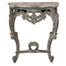 19th Century French Louis XIV Painted Marble Top Console